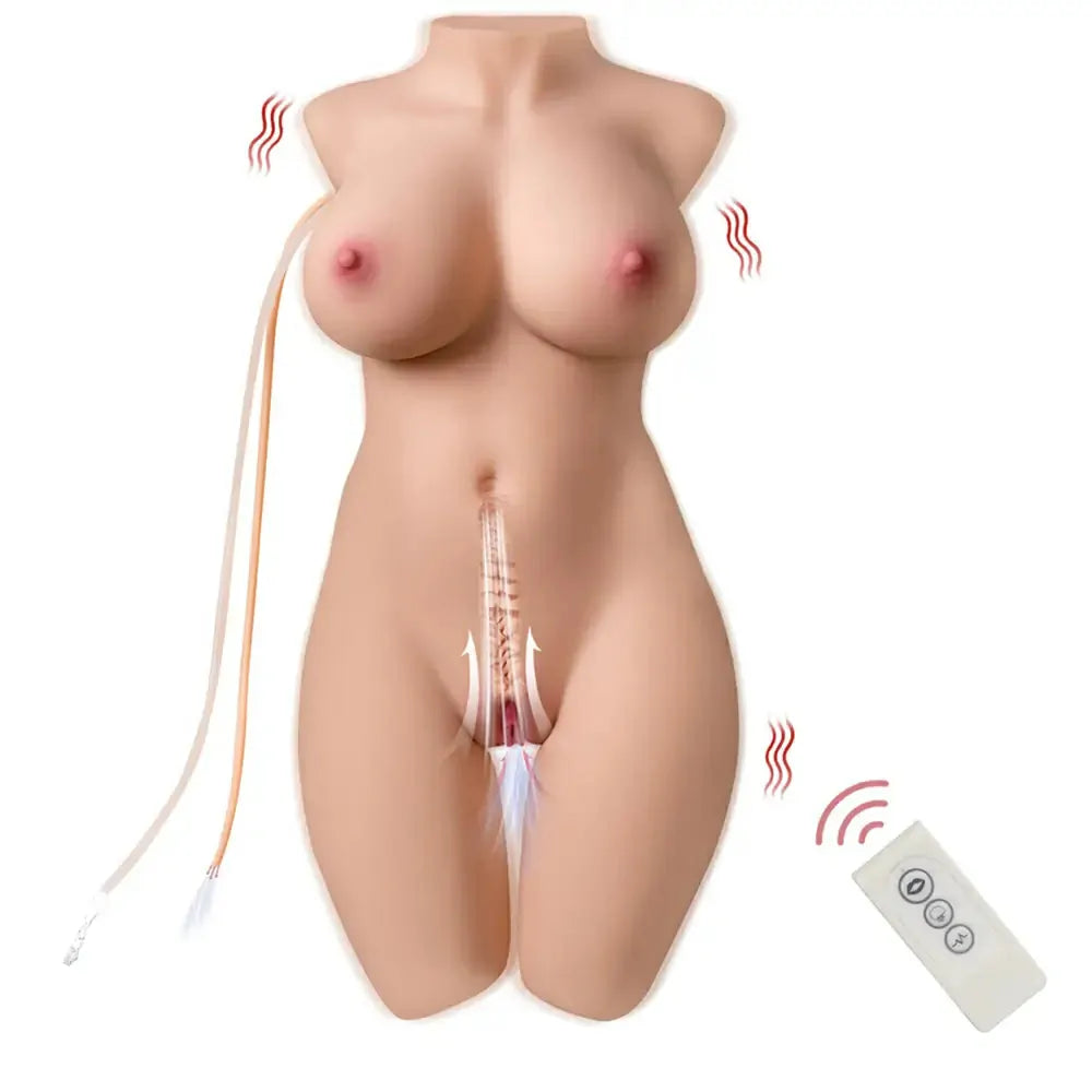 Alethea: Torso Erótico Interactivo con Vibración, Succión y Mando a Distancia (9,2 kg)