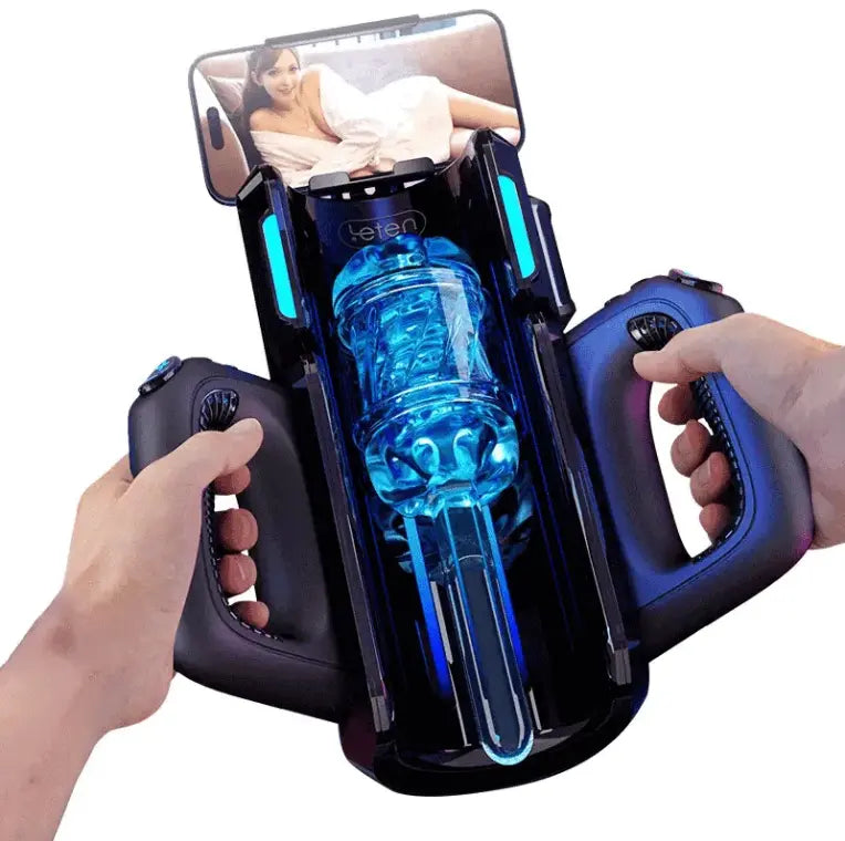Leten Thrusting Pro: Masturbador Automático a 700 SPM con 2 Fundas y Soporte para Móvil