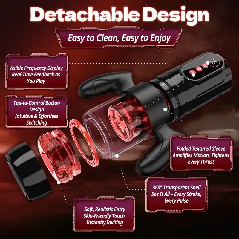 XS5: Máquina de Sexo Oral Automática 3 en 1 con Mango Removible