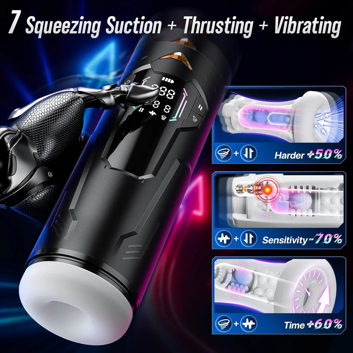 XT4: Masturbador Hands-Free con Tecnología de Contracción Squeeze y App