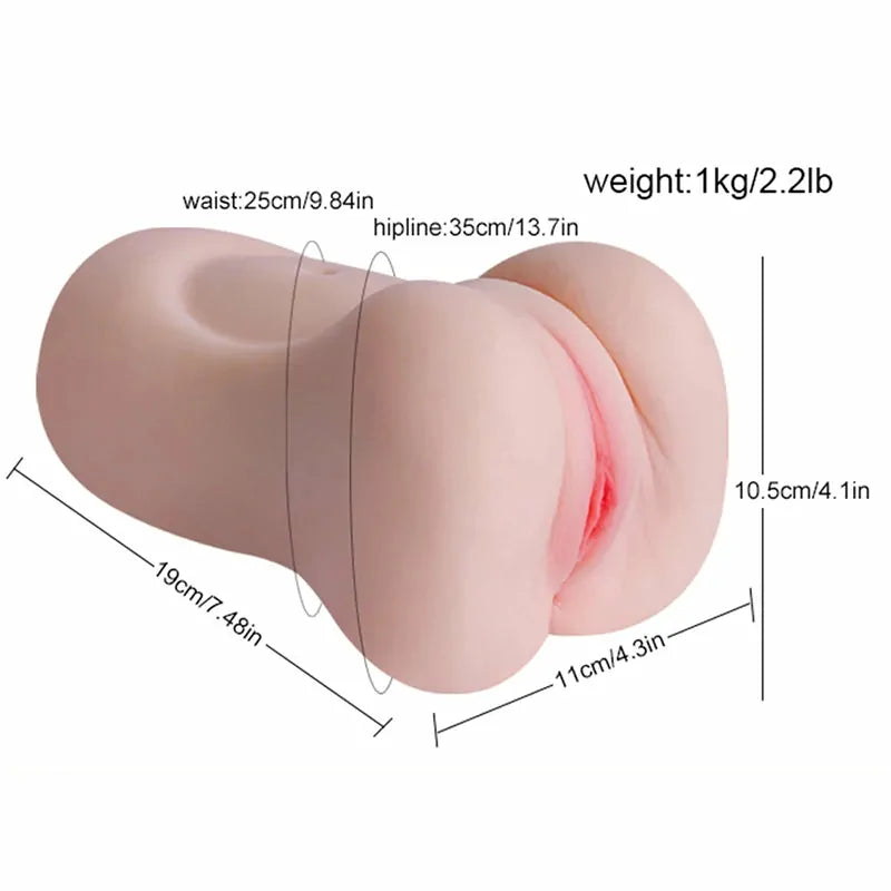 PU79: Masturbador Compacto Sensación Piel Real con Canal de Vacío (19 cm / 7.48")