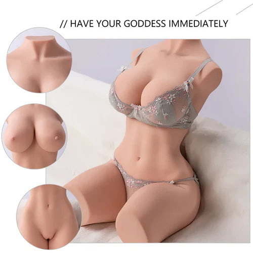 Sienna: Torso Erótico Curvy Sensación Piel Real con Pechos XXL y Glúteos Voluptuosos (19,2 kg)