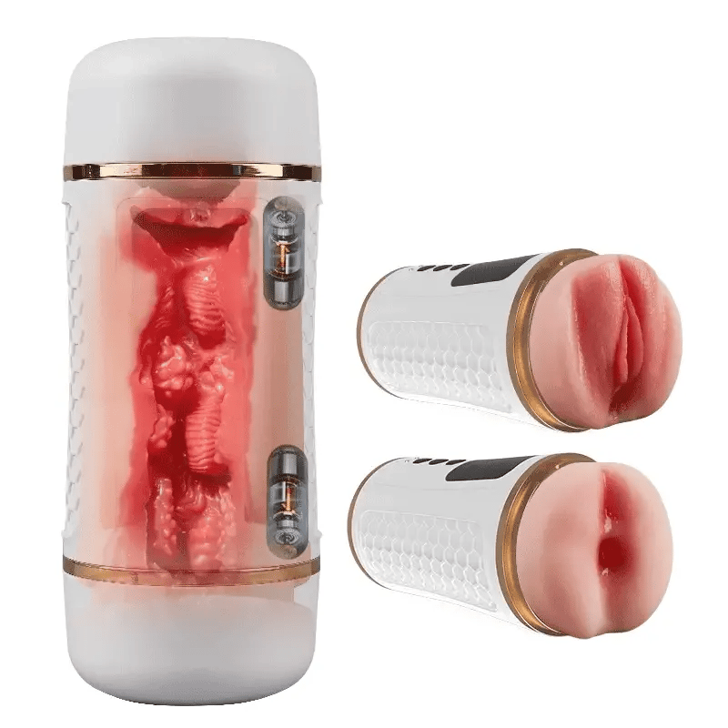 XV12: Masturbador Vibrador Abierto de Doble Entrada y Doble Motor