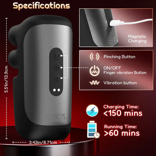 XG21: Entrenador Finger-Pinch con Aletas Flapping y 10 Modos de Vibración