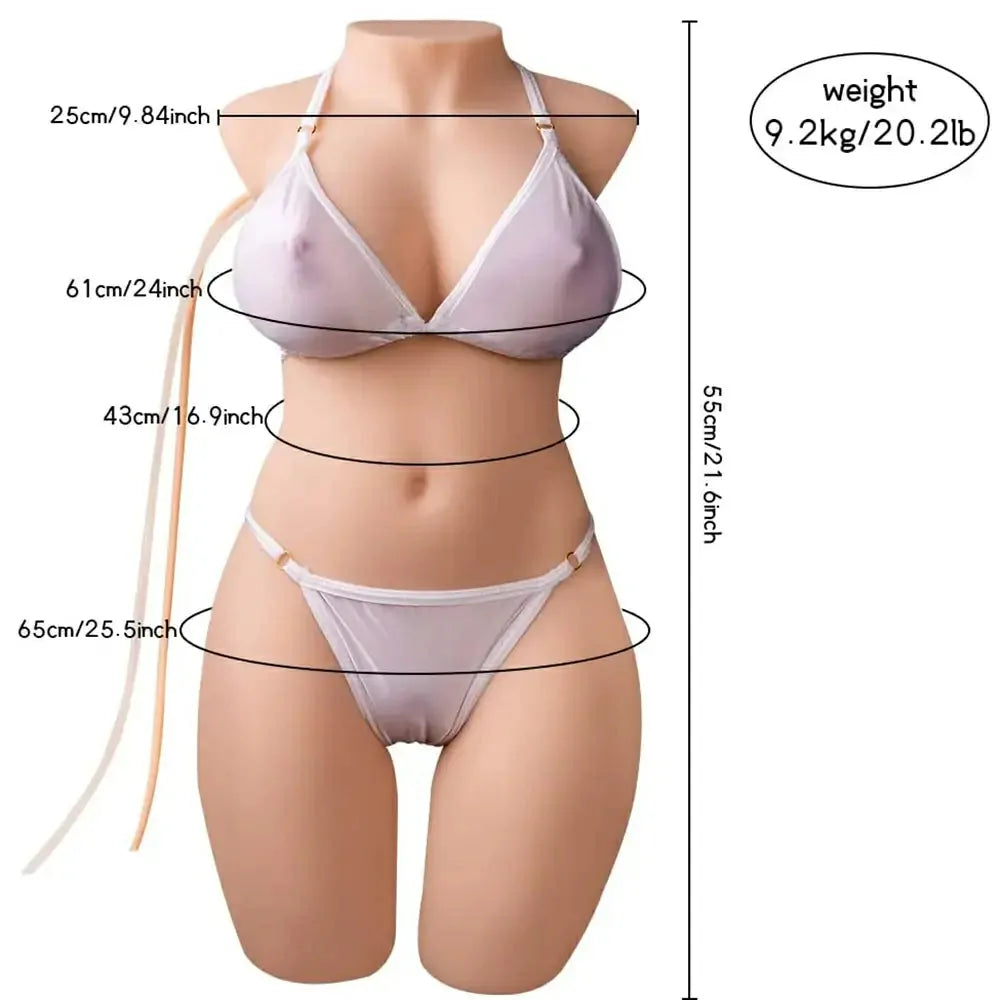 Alethea: Torso Erótico Interactivo con Vibración, Succión y Mando a Distancia (9,2 kg)