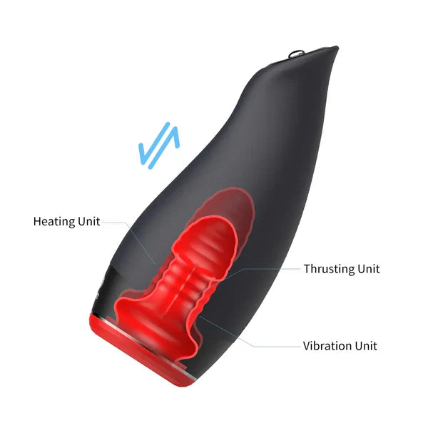 XV9: Máquina de Oral con Calentamiento Rápido, Joystick de 4 Direcciones, 5 Modos de Empuje y 7 de Vibración