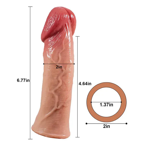 CS07: Funda Realista de Gran Grosor con Glande XXL y Vetas de Piel (6,77 x 2")