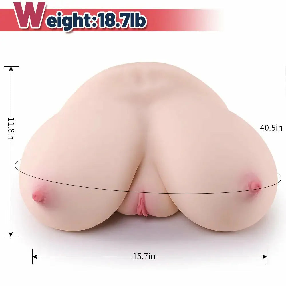 Diana: Torso Erótico Pecho Copa G Sensación Piel Real con Textura Jelly (8,5 kg)