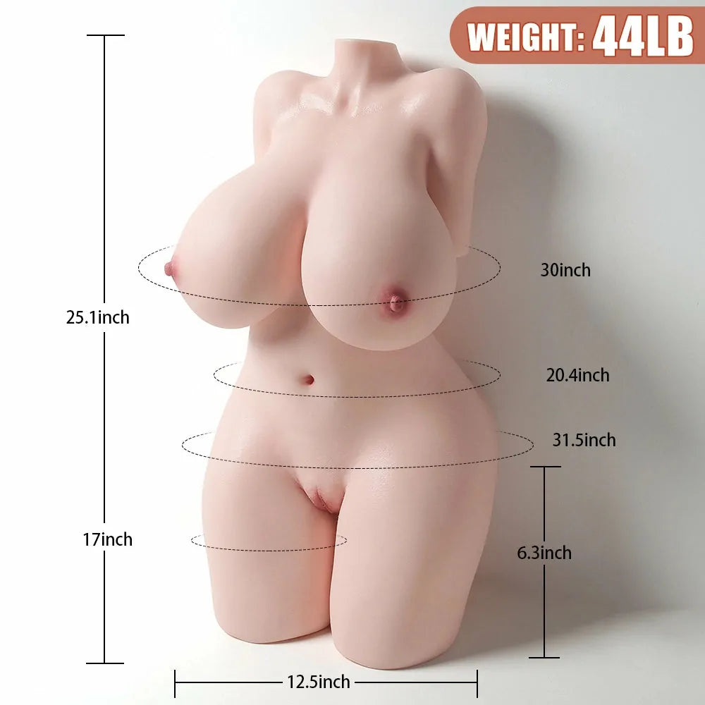 Elena: Torso Erótico de Silicona con Pechos XXL de Gel y Curvas Voluptuosas (20,0 kg)