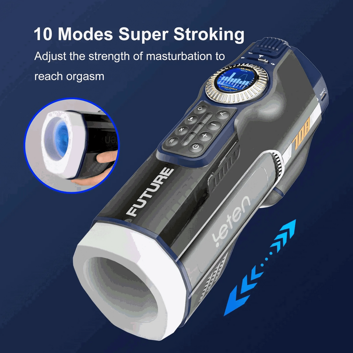 Leten 708 Future Pro: Masturbador Automático con Masaje Airbag y Estación Térmica