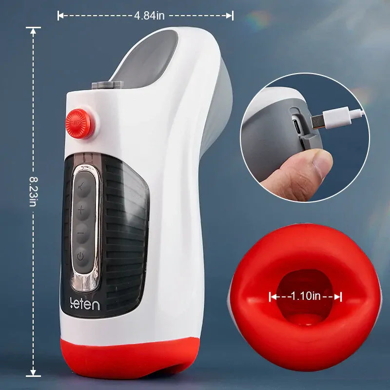 Leten Air Blast: Masturbador Vibrador Compacto con Válvula de Vacío Manual