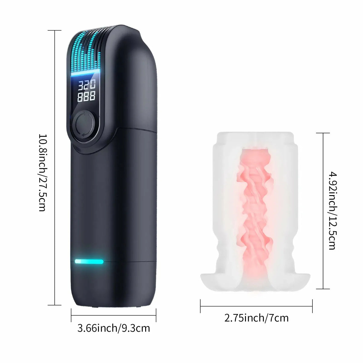 Leten Black Hole Pro: Masturbador Automático con Calefacción Doble y Monitor LED