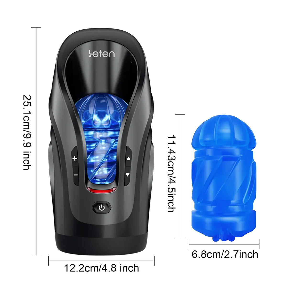 Leten Cannon King Mini: Masturbador Automático Compacto a 600 SPM con 2 Fundas