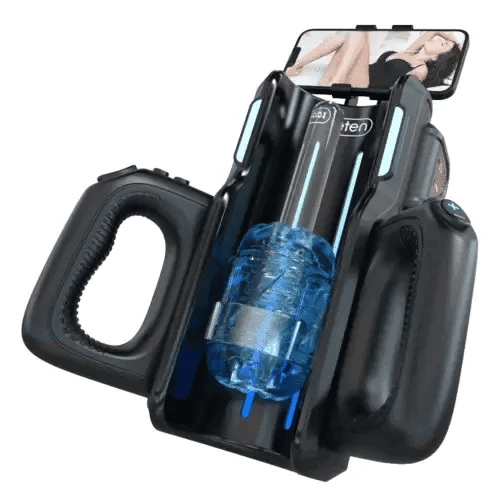 Leten Thrusting Pro: Masturbador Automático a 700 SPM con 2 Fundas y Soporte para Móvil
