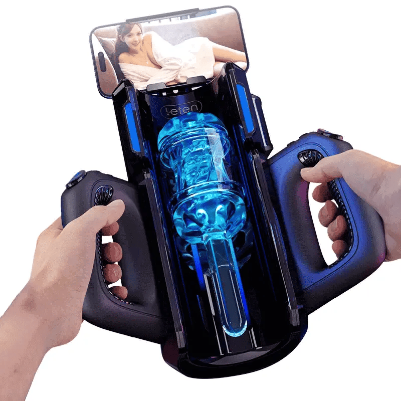 Leten Thrusting Pro: Masturbador Automático a 700 SPM con 2 Fundas y Soporte para Móvil
