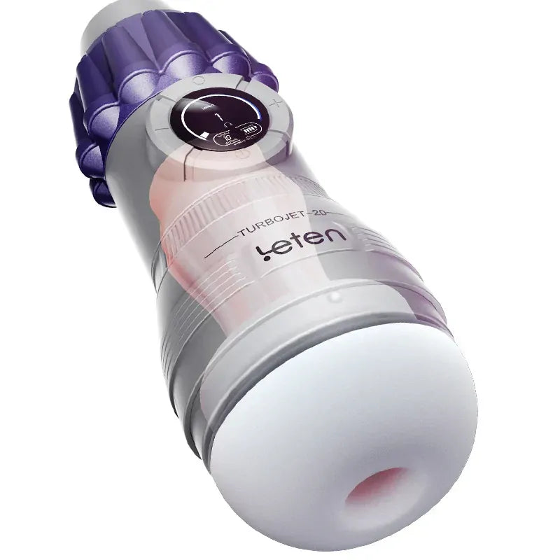 Leten TurboJet: Masturbador de Succión Compacto con Pantalla LCD