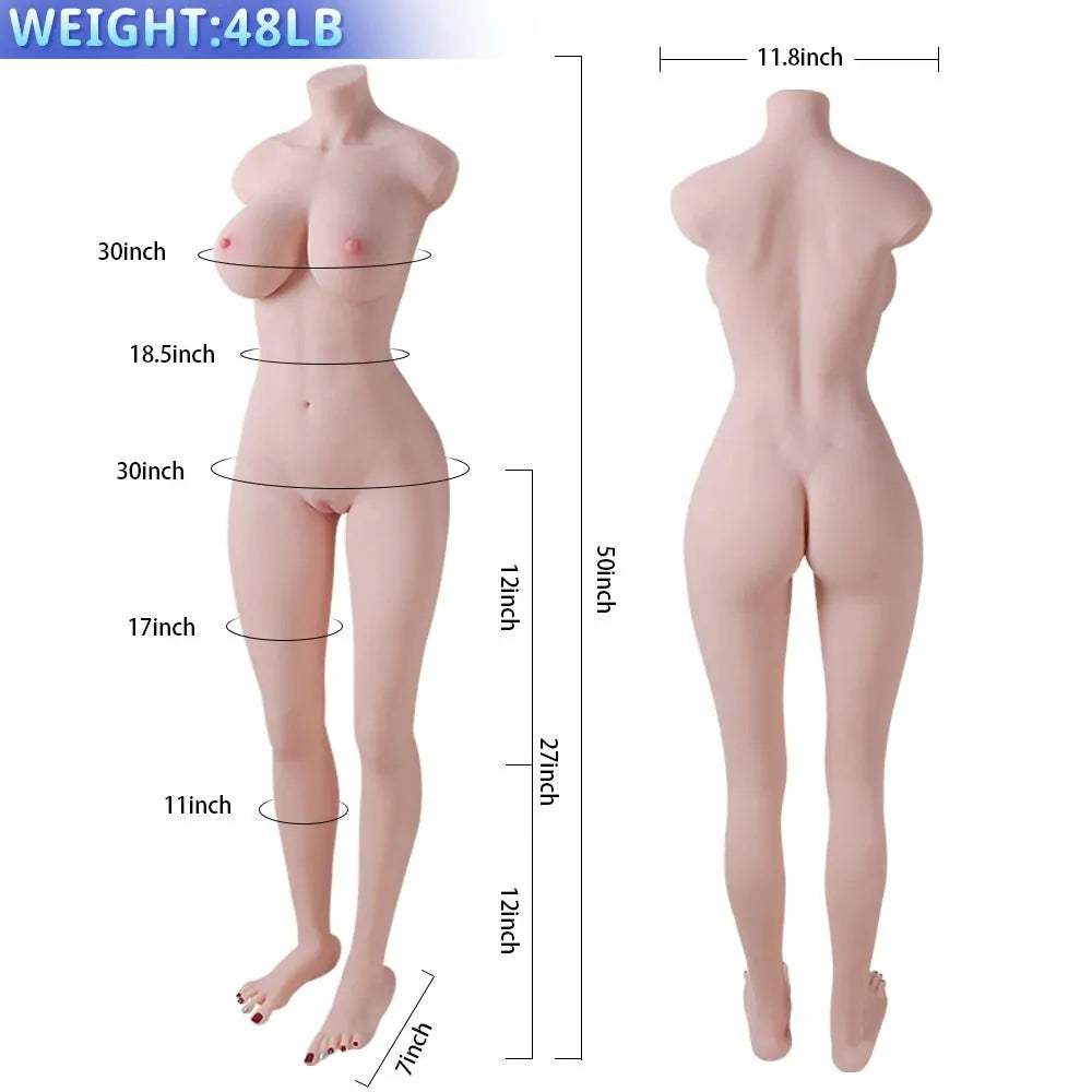 Lucía: Muñeca Erótica sin Cabeza Sensación Piel Real con Labios XXL y Piernas de Modelo (22,0 kg)