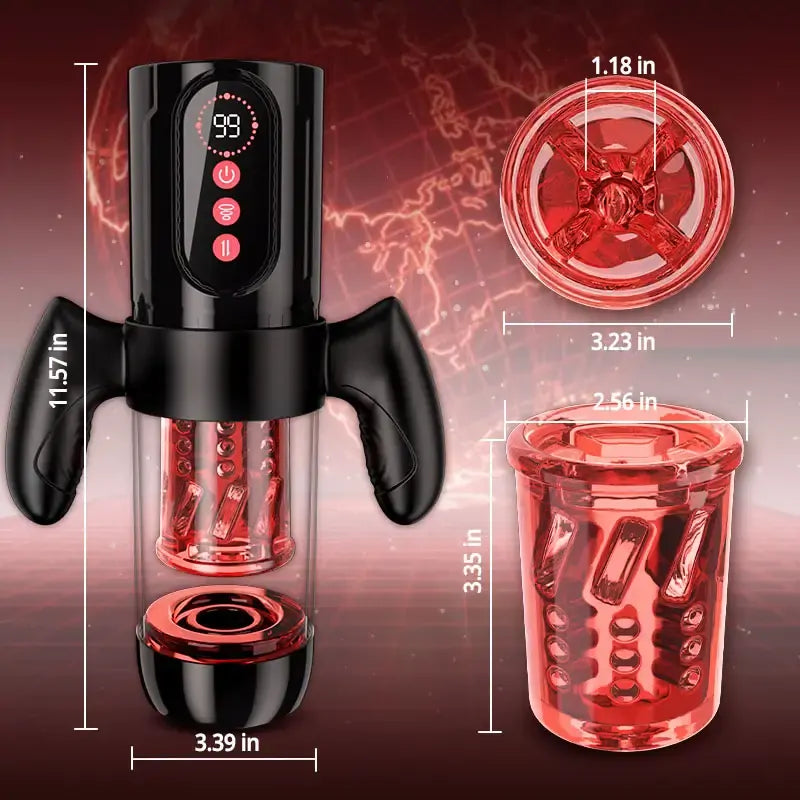 XS5: Máquina de Sexo Oral Automática 3 en 1 con Mango Removible