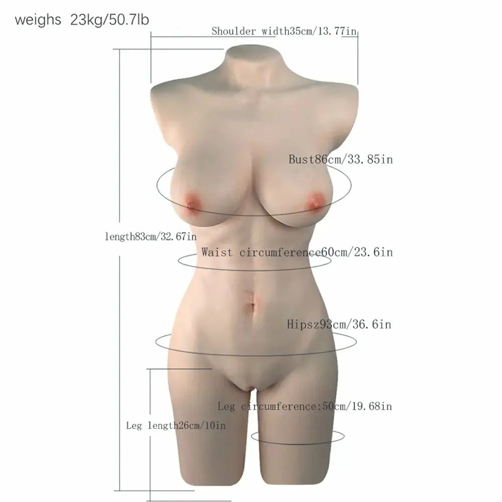 Marta: Torso Erótico de Silicona Hiperrealista con Pechos Firmes (23,0 kg)