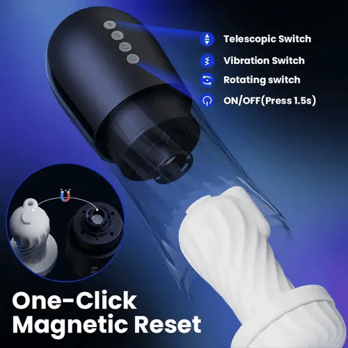 XT3: Masturbador Telescópico a 500 Embestidas/Min con Rotación y Secado Térmico