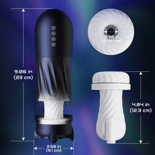 XT3: Masturbador Telescópico a 500 Embestidas/Min con Rotación y Secado Térmico