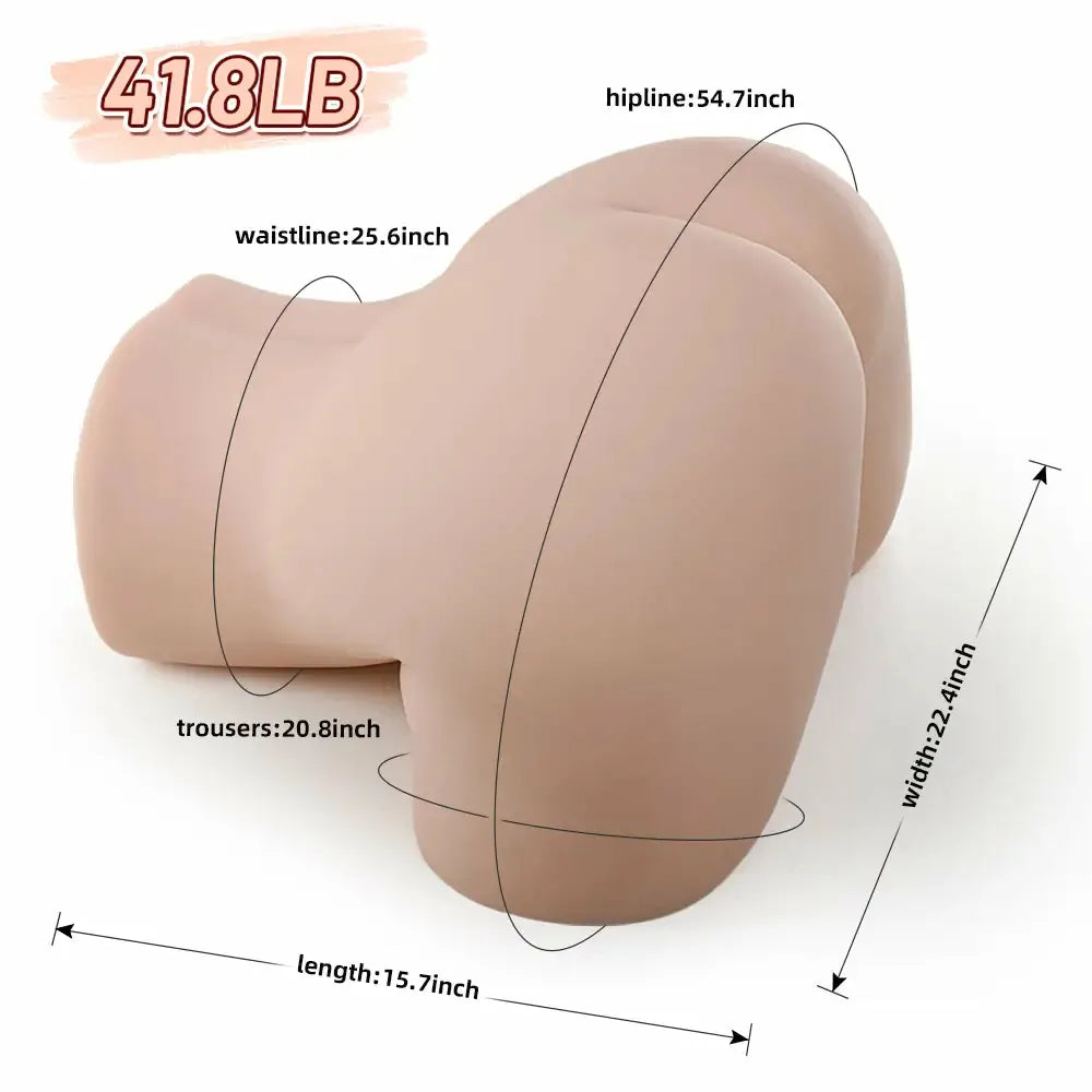 Minara: Trasero Erótico BBW de Silicona Liquid-Jelly con Caderas Oversized (19,0 kg)