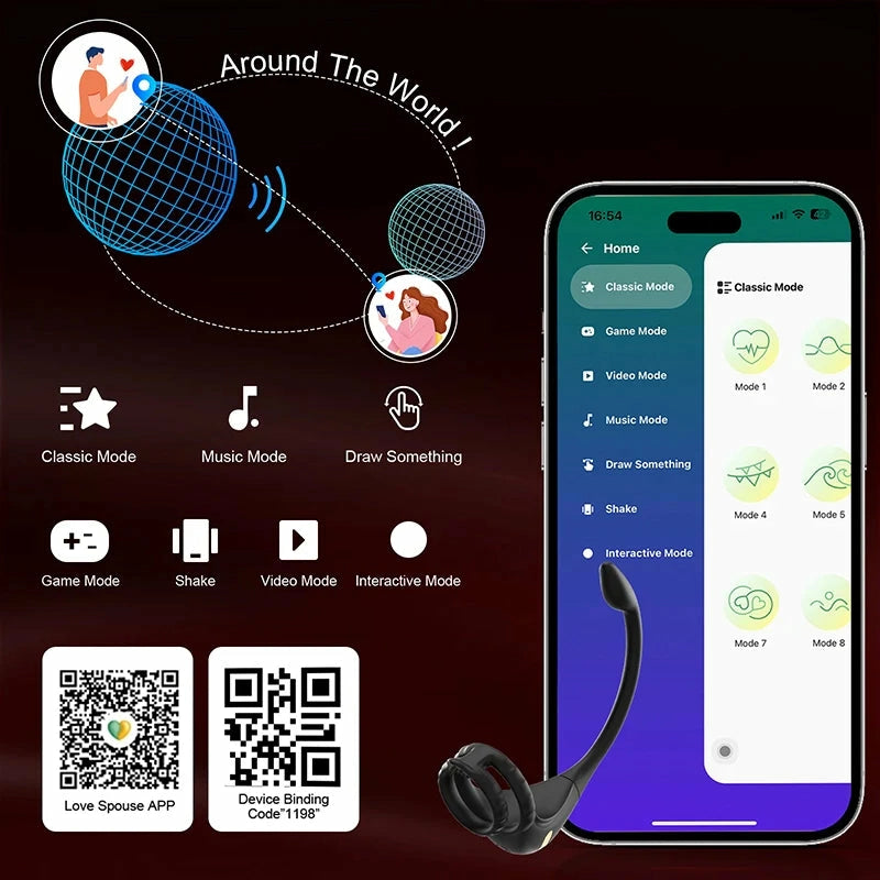 PM2: Masajeador de Próstata 3 en 1 de Silicona con Doble Motor, Anillo de Pene y Control por App