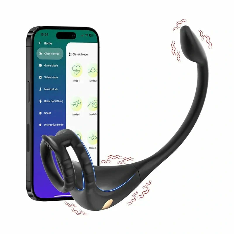 PM2: Masajeador de Próstata 3 en 1 de Silicona con Doble Motor, Anillo de Pene y Control por App