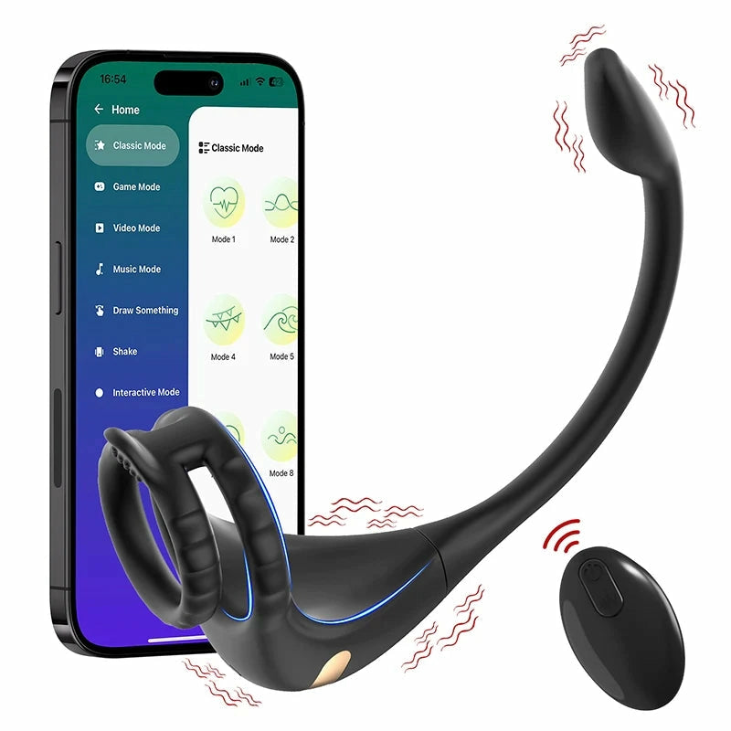 PM2: Masajeador de Próstata 3 en 1 de Silicona con Doble Motor, Anillo de Pene y Control por App