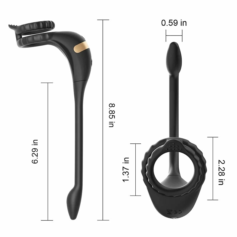 PM2: Masajeador de Próstata 3 en 1 de Silicona con Doble Motor, Anillo de Pene y Control por App