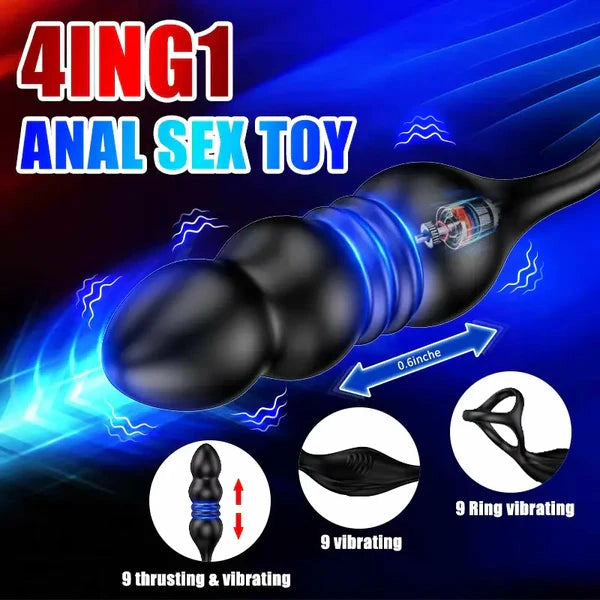 PM6: Masajeador de Próstata de Silicona con Movimiento Automático de Vaivén (Thrusting) y Mando