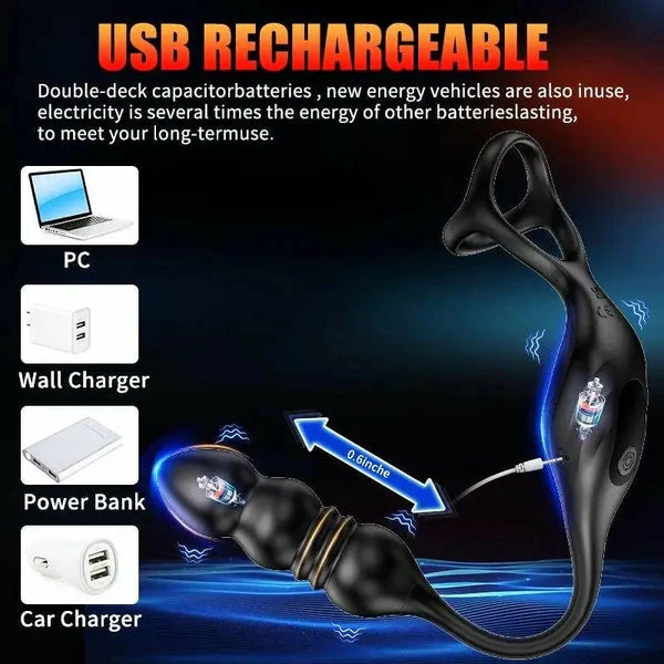 PM6: Masajeador de Próstata de Silicona con Movimiento Automático de Vaivén (Thrusting) y Mando