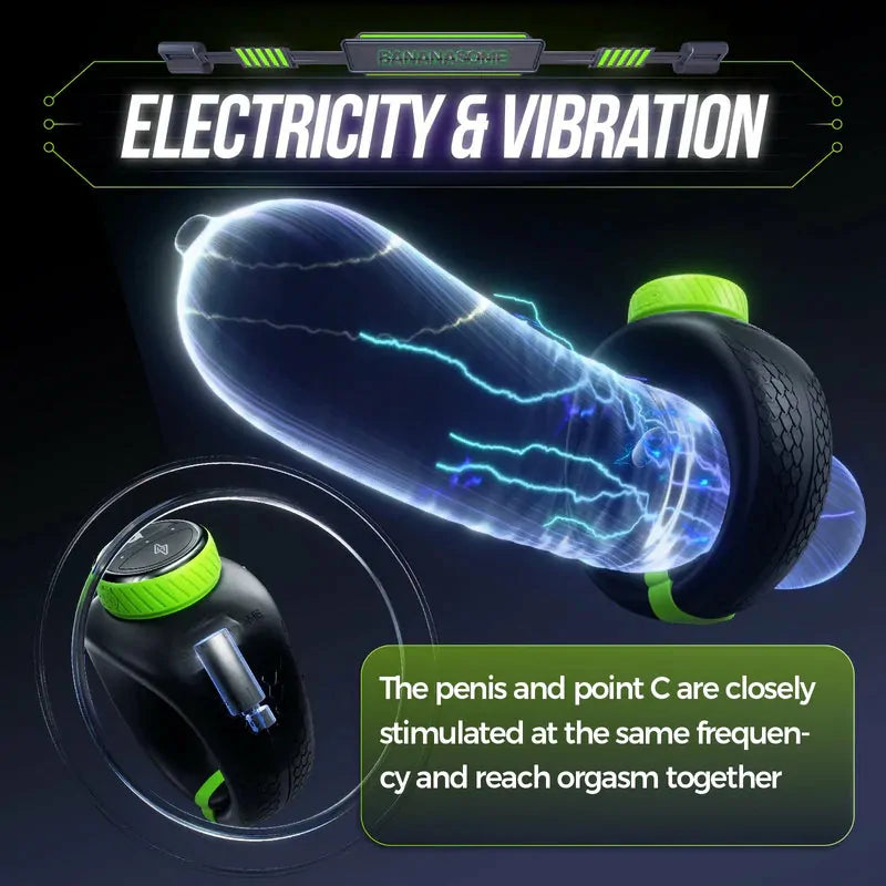 PR1: Anillo de Pene Inteligente E-Shock de Silicona con Sistema Twist-to-Tighten y Control por App