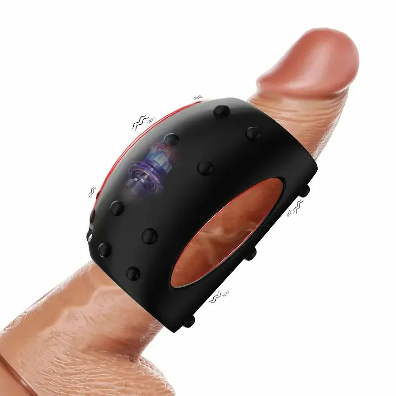 PR2: Anillo Vibrador de Pareja de Silicona Elástica con Estructura para el Clítoris (10 Modi)