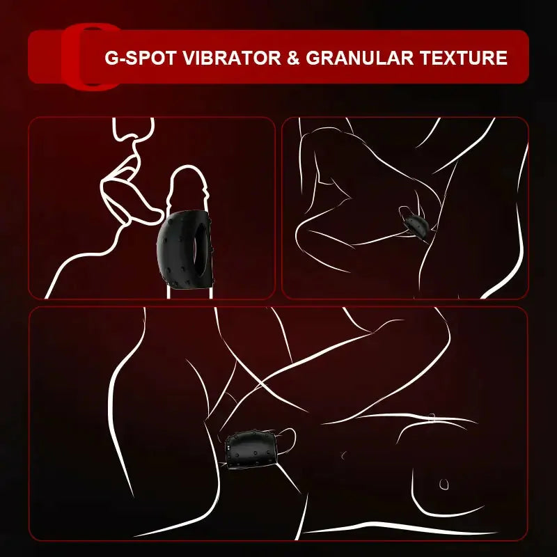 PR2: Anillo Vibrador de Pareja de Silicona Elástica con Estructura para el Clítoris (10 Modi)