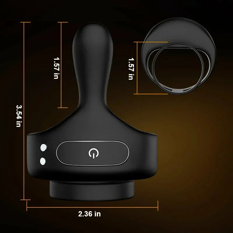 PR6: Anillo de Pene Paralelo de Silicona con Estimulador Perineal Digital y Mando Inalámbrico