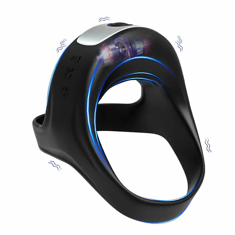 PR7: Anillo de Pene Doble de Silicona con Estructura Triangular de Soporte y Vibración