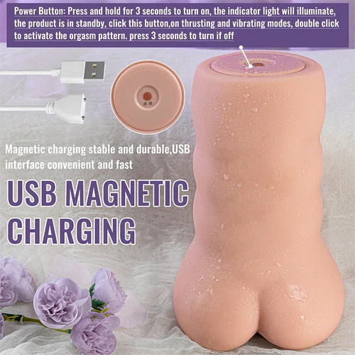 PU05: Masturbador Automático Sensación Piel Real con Vibración y Empuje (1,54 kg)