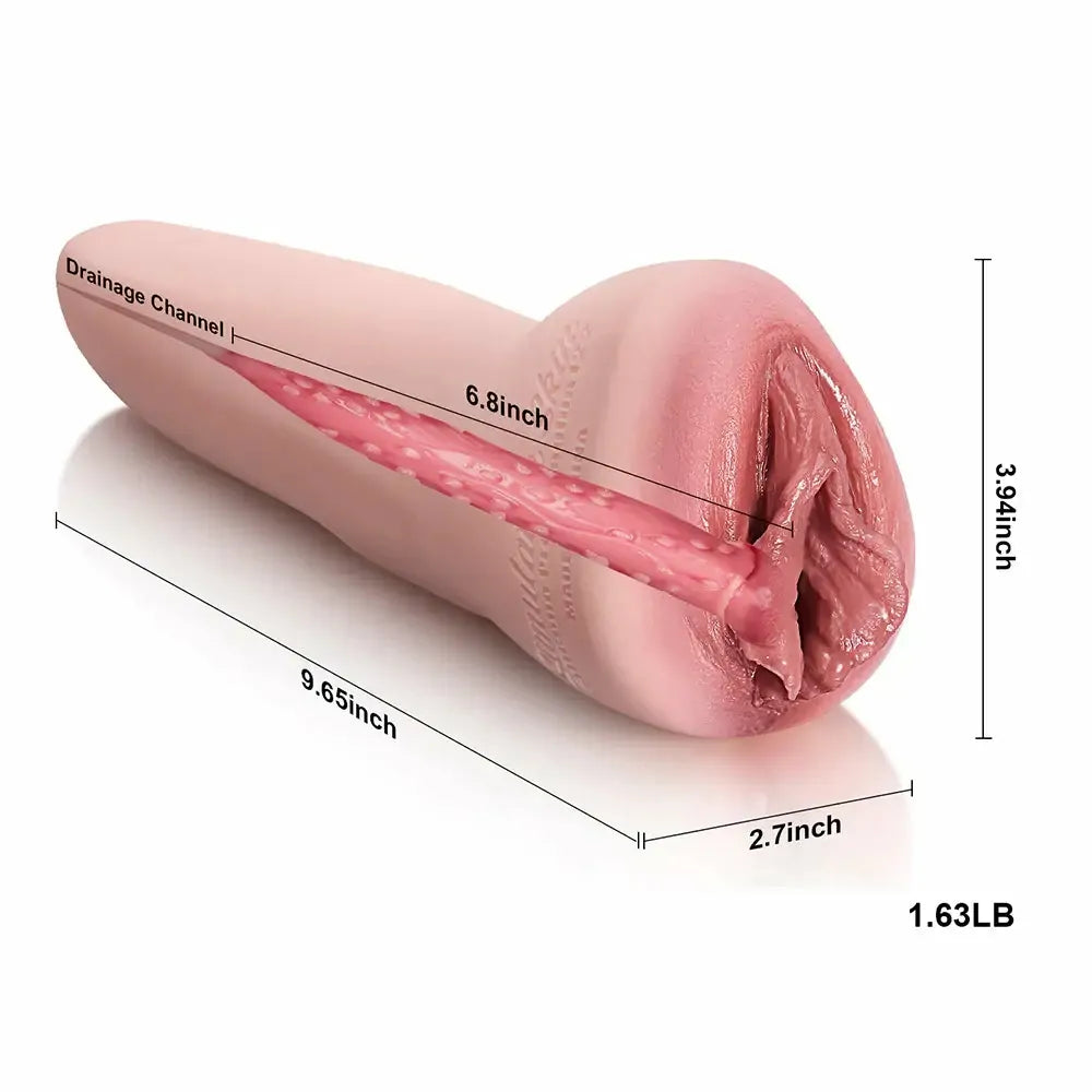 PU09: Masturbador de Silicona con Entrada Suave y Canal Progresivo (0,95 kg / 24,5 cm)
