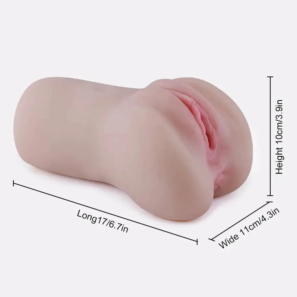 PU73: Masturbador Doble Canal 2 en 1 Sensación Piel Real Formato Pocket (17 cm / 6.7")