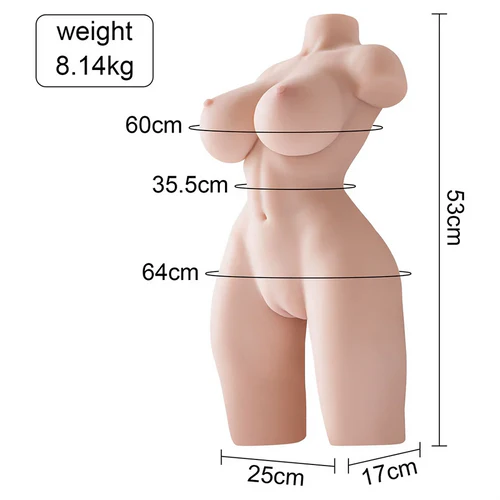 Rosalie: Torso Erótico Sensación Piel Real con Esqueleto Flexible y Pecho Voluminoso (8,0 kg)