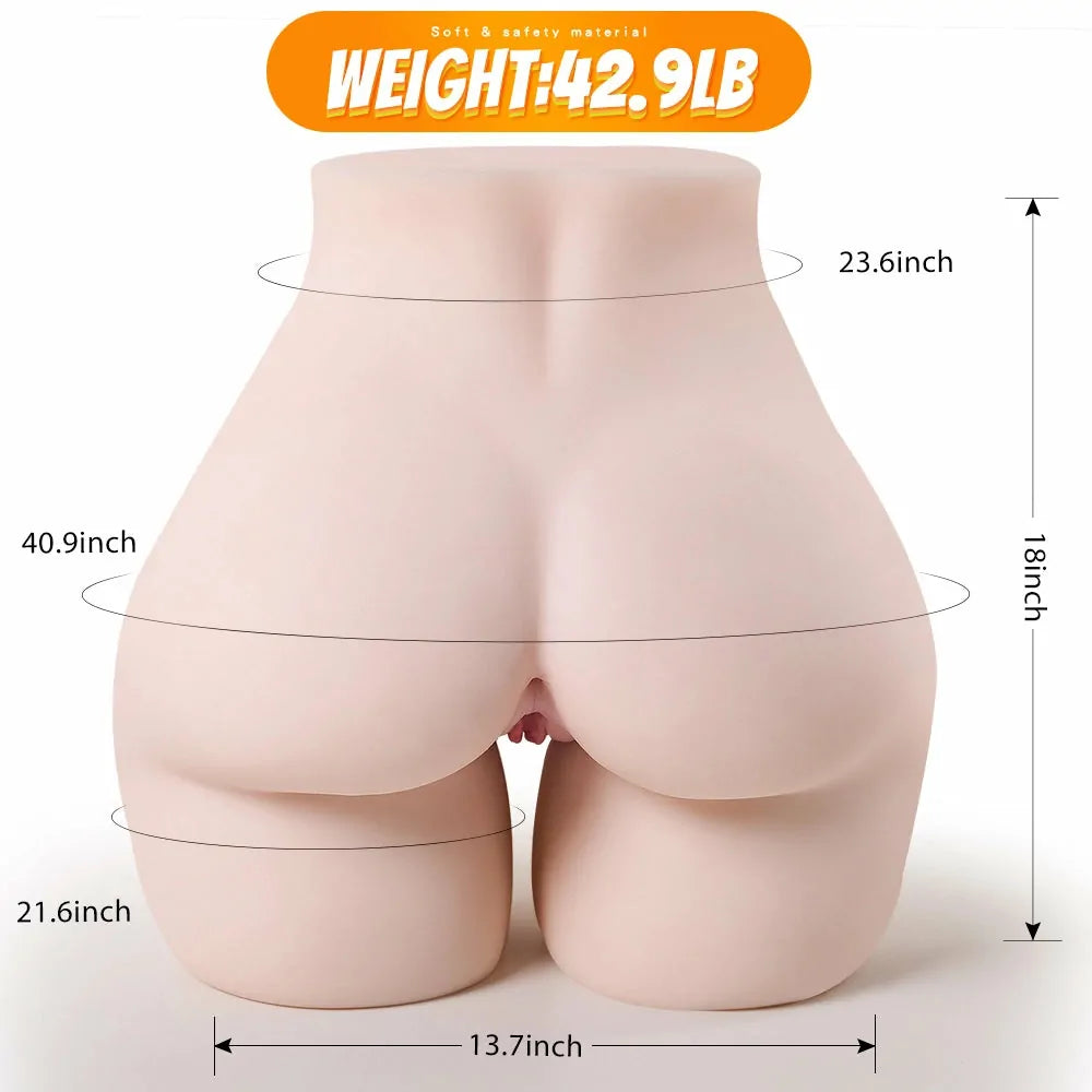 Salomé: Torso Erótico Sensación Piel Real Ultra Suave con Pechos Moldeables (19,5 kg)