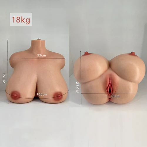Serafina: Torso Erótico de Silicona 3 en 1 con Pechos de Gel Fluido (18,0 kg)