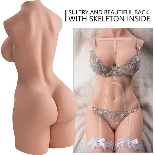 Sienna: Torso Erótico Curvy Sensación Piel Real con Pechos XXL y Glúteos Voluptuosos (19,2 kg)