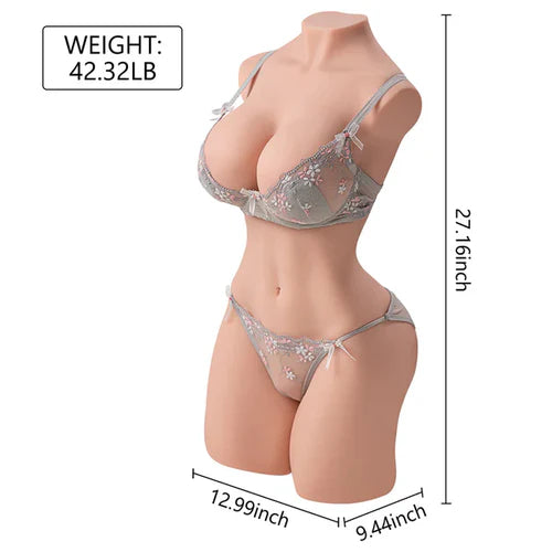 Sienna: Torso Erótico Curvy Sensación Piel Real con Pechos XXL y Glúteos Voluptuosos (19,2 kg)