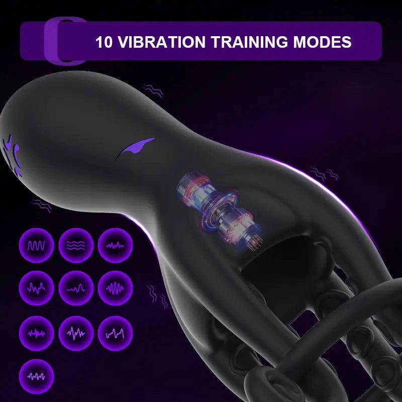 XG11: Vibrador de Glande Hands-Free con Soporte de Anillo para Pene (Cockring Support)