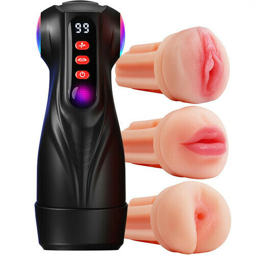 XV11: Masturbador con Succión, 3 Fundas Intercambiables y Control por App